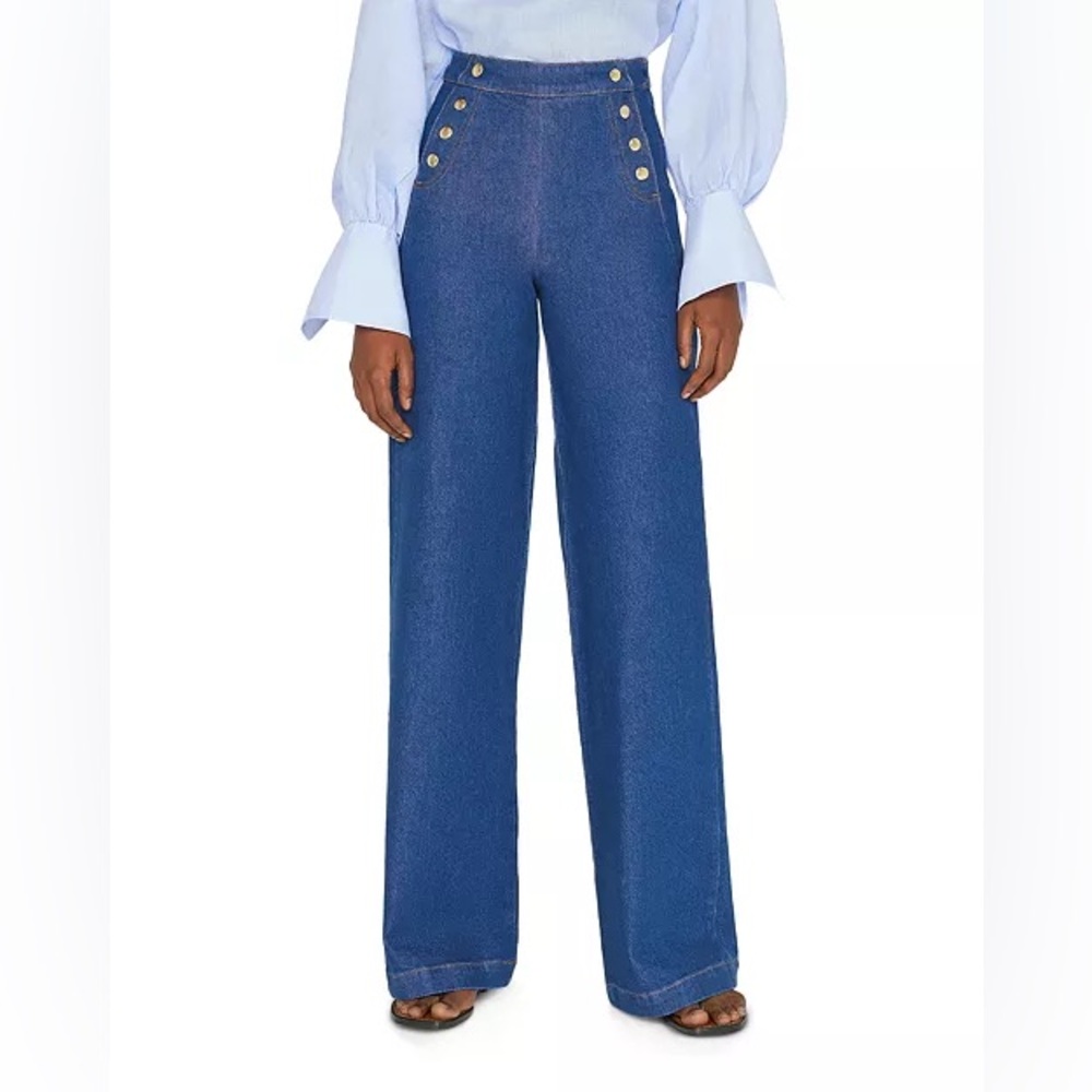 Sailor Snap High Rise Wide Leg Jeans